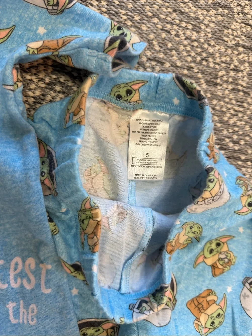 New Star Wars Boys Short Sleeve Pajamas Set Size 5 Shirt Shorts Grogu
